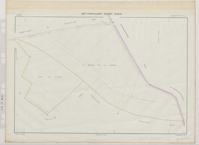 Plan du cadastre rénové - Bettencourt-Saint-Ouen : section C1
