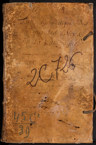 Tables des vendeurs du bureau d’Amiens pour la période 1770-1774