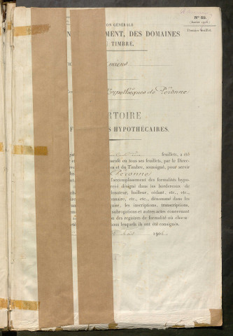 Répertoire des formalités hypothécaires, du 23/01/1908 au 22/07/1908, registre n° 353 (Péronne)