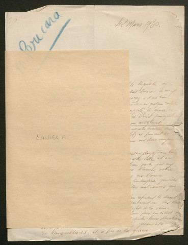 Témoignage de Lanier, A. et correspondance avec Jacques Péricard