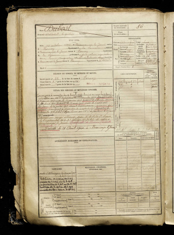 Dubost, Adéodat Augustin, né le 18 octobre 1896 à Beaucamps-le-Jeune (Somme), classe 1916, matricule n° 86, Bureau de recrutement d'Amiens