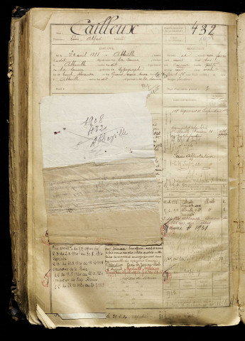 Cailleux, Louis Alfred, né le 20 avril 1888 à Abbeville (Somme), classe 1908, matricule n° 432, Bureau de recrutement d'Abbeville