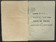 Tirage au sort (arrondissements de Doullens et de Montdidier) de l'année 1840