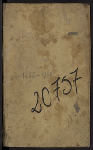 Contrôle des actes du bureau d'Andainville pour la période du 1er septembre 1755 au 6 mai 1758