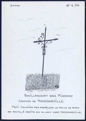Bouillancourt-sous-Miannay (commune de Moyenneville) : petit calvaire en fer forgé - (Reproduction interdite sans autorisation - © Claude Piette)