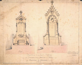 Monument funéraire de la famille Magniez : dessin de l'architecte Paul Delefortrie