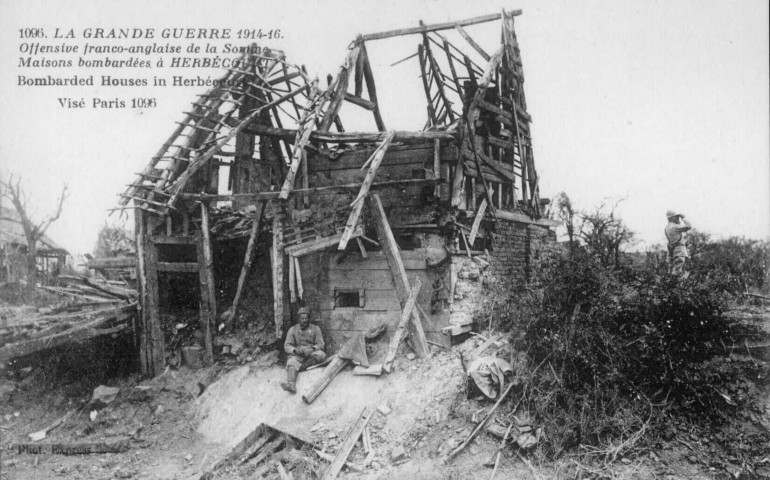 Maisons bombardées à Herbécourt