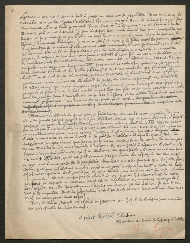 Témoignage de Clédina, Raphaël (Observateur) et correspondance avec Jacques Péricard