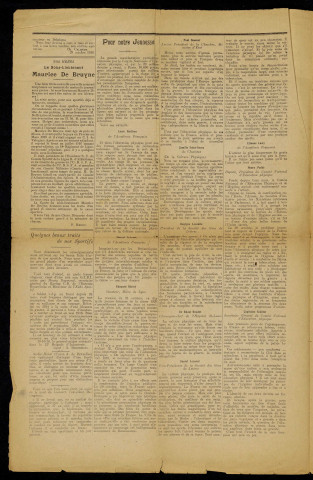 LES SPORTS. JOURNAL DES SPORTSMEN BELGES AUX ARMEES