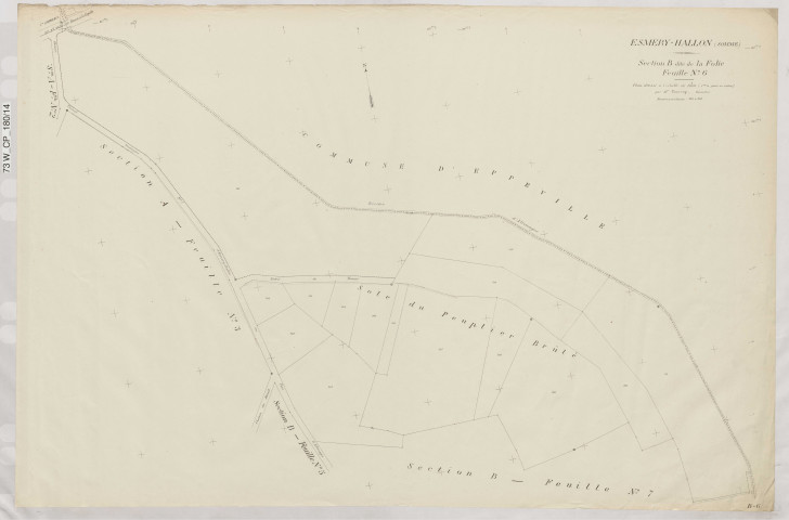 Plan du cadastre rénové - Esmery-Hallon : section B6