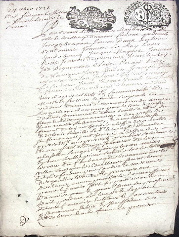 Etude de Me Jean Baptiste Fournier à Amiens (étude n°4). Minutes de l'année 1723