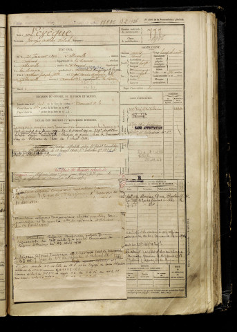 Lévèque, Georges Arthur Robert, né le 21 janvier 1897 à Allonville (Somme), classe 1917, matricule n° 777, Bureau de recrutement d'Amiens