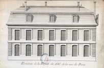 Hôtel de ville de Roye : élévation de la façade du côté de la rue de Paris