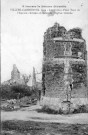 A travers la Somme dévastée. Villers Carbonnel 1919. Les ruines d'une tour de l'Ancien château et restes de l'église romane