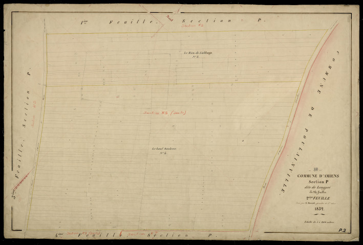 Plan du cadastre napoléonien - Amiens : Longpré, P2