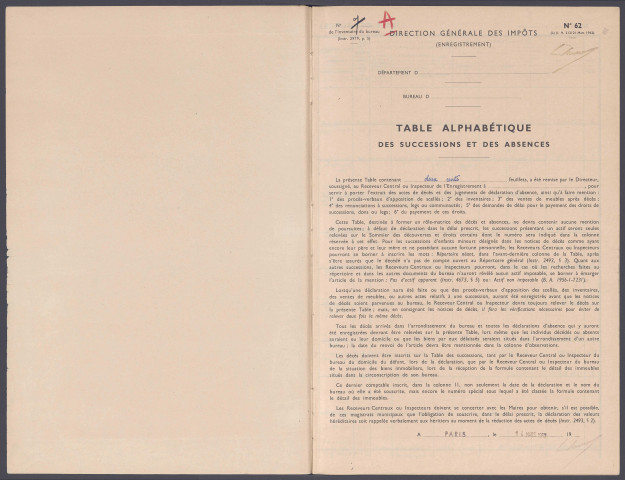 Table des successions et absences du bureau d'Abbeville