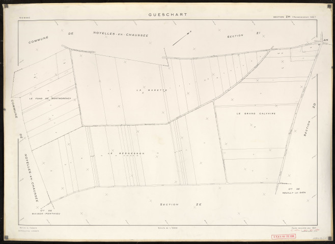 Plan du cadastre rénové - Gueschart : section ZH