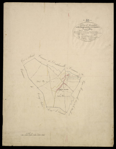 Plan du cadastre napoléonien - Fresnes-Tilloloy (Fresne-Tilloloy) : tableau d'assemblage
