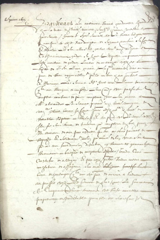 Etude de Me Jean Duval à Amiens (étude n°8). Minutes de l'année 1633