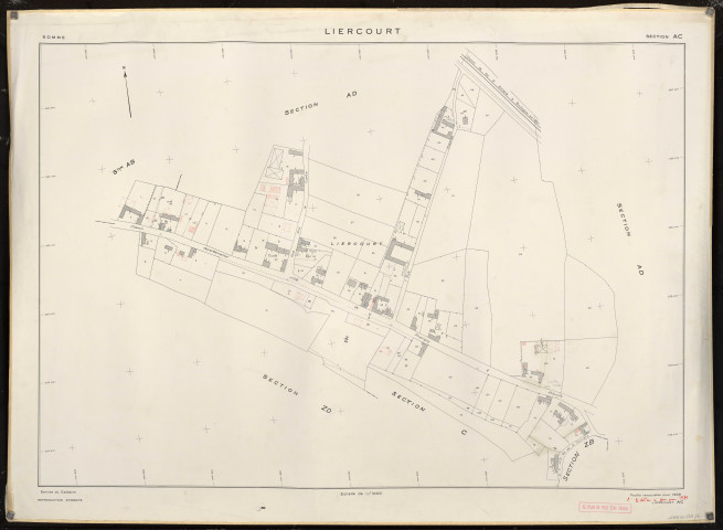 Plan du cadastre rénové - Liercourt : section AC