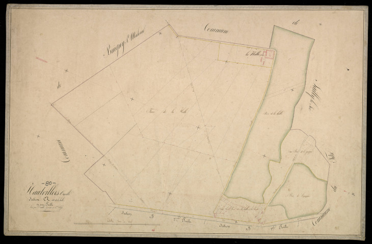 Plan du cadastre napoléonien - Hautvillers-Ouville (Hautvillers Ouville) : Halle (La), A