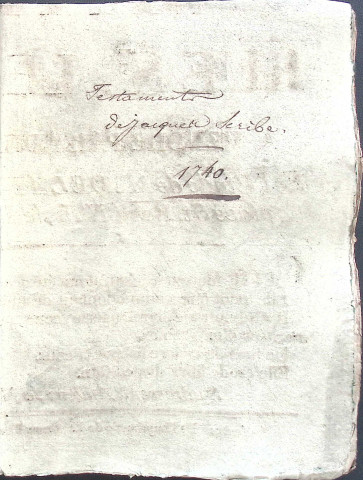 Etude de Me Jacques Scribe à Amiens (étude n°6). Minutes de l'année 1740