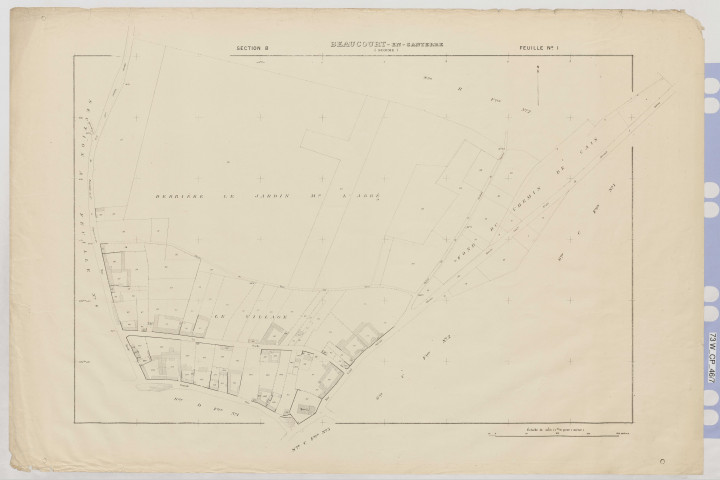 Plan du cadastre rénové - Beaucourt-en-Santerre : section B1