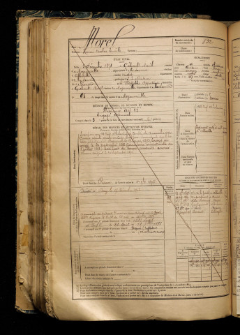 Morel, Henri Nicolas Emile, né le 05 décembre 1871 à Grébault-Mesnil (Somme), classe 1891, matricule n° 832, Bureau de recrutement d'Abbeville