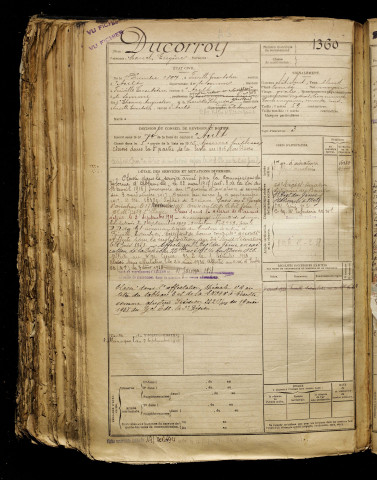 Ducorroy, Marcel Eugène, né le 11 décembre 1897 à Friville-Escarbotin (Somme), classe 1917, matricule n° 1360, Bureau de recrutement d'Abbeville