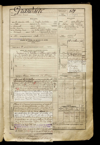 Grandsire, Louis Fernand, né le 18 décembre 1883 à Friville-Escarbotin (Somme), classe 1903, matricule n° 579, Bureau de recrutement d'Abbeville