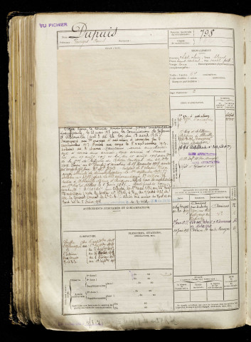 Dupuis, Georges Paul, né le 24 septembre 1896 à Abbeville (Somme), classe 1916, matricule n° 798, Bureau de recrutement d'Abbeville