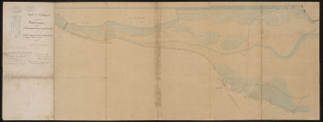 Délimitation du rivage de la mer dans la baie de Somme, rive gauche, entre le port de Saint-Valery et la pointe du Hourdel, fixée par décret du 29 février 1860 : plan de délimitation du domaine public maritime du 25 juin 1857.