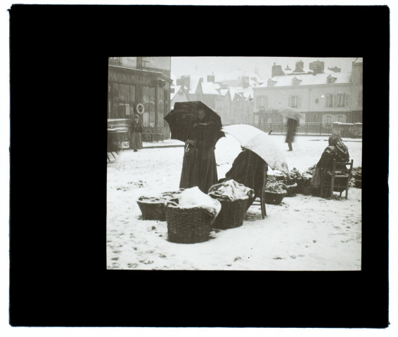 Effet de neige - marché aux légumes - janvier 1911