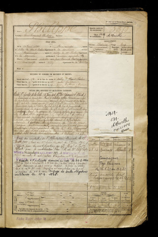 Philippe, Louis Raymond Hubert Achille, né le 10 juin 1899 à Brucamps (Somme), classe 1919, matricule n° 539, Bureau de recrutement d'Abbeville