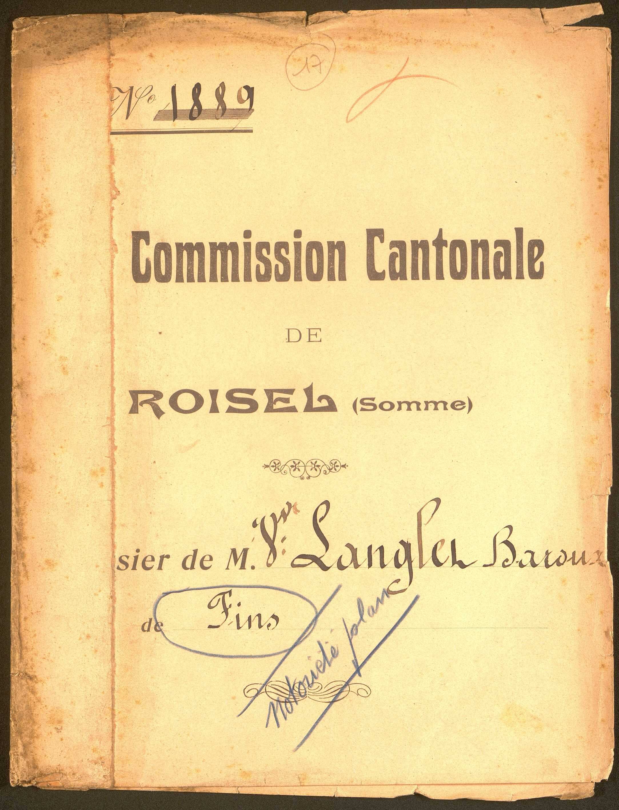 Fins. Demande d'indemnisation des dommages de guerre : dossier Langlet-Baroux