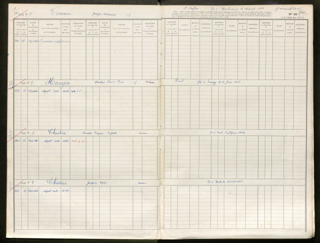 Répertoire des formalités hypothécaires, du 03/11/1952 au 10/04/1953, registre n° 432 (Péronne)