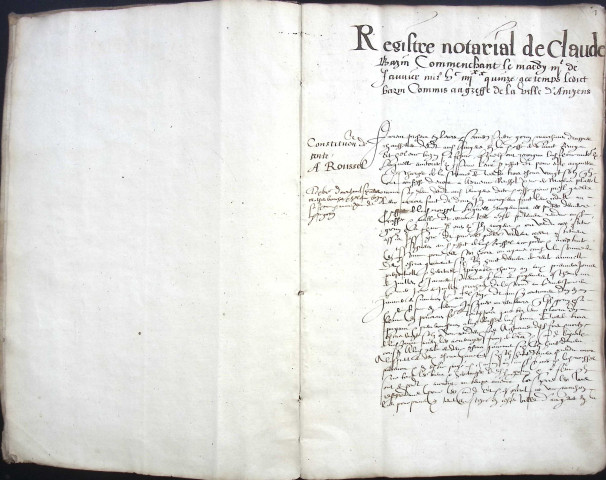Etude de Me Claude Bazin à Amiens (étude n°10). Minutes des années 1595-1599