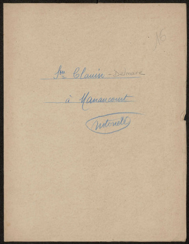 Etricourt-Manancourt. Demande d'indemnisation des dommages de guerre : dossier Clauin-Delmare