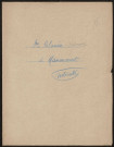 Etricourt-Manancourt. Demande d'indemnisation des dommages de guerre : dossier Clauin-Delmare