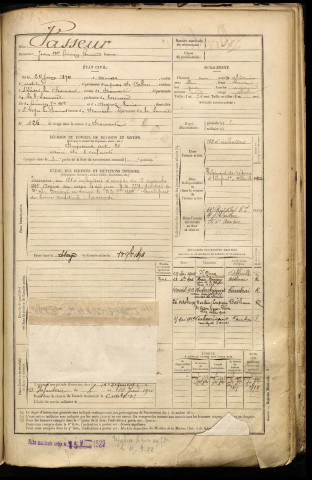 Vasseur, Jean Baptiste Firmin Fernand, né le 24 juin 1874 à Arras (Pas-de-Calais), classe 1894, matricule n° 385, Bureau de recrutement d'Abbeville