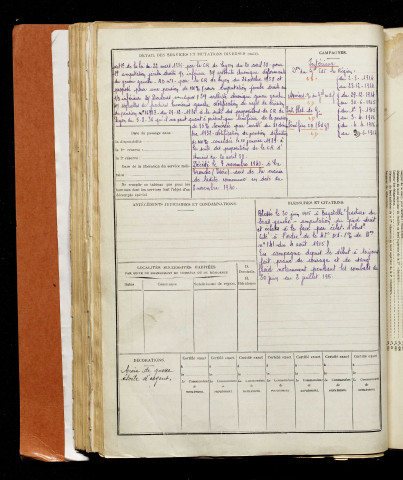 Carpentier, Georges Gaston, né le 07 février 1892 à Beaumont-Hamel (Somme), classe 1912, matricule n° 574, Bureau de recrutement de Péronne