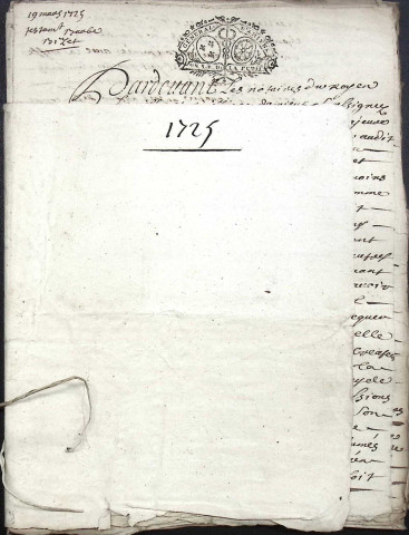 Etude de Me Charles Machart à Amiens (étude n°16). Minutes de l'année 1725