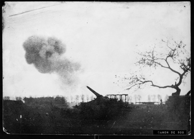 Canon. Pièce de 320 employée lors de l'offensive de 1916 entre Mézières et Fresnoy-en-Chaussée