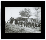 Groupe sous la tente au Mont-Gros - avril 1905