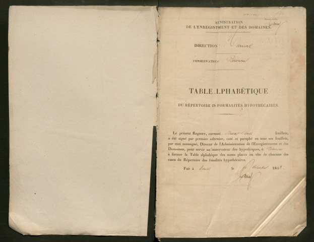 Table du répertoire des formalités, de Vaquier à Wattelet, registre n° 24 (Péronne)