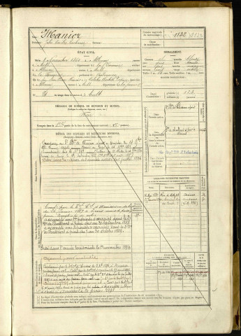 Manier, Jules Emiles Zacharie, né le 8 novembre 1860 à Allenay (Somme, France), classe 1880, matricule n° 1132, Bureau de recrutement d'Abbeville