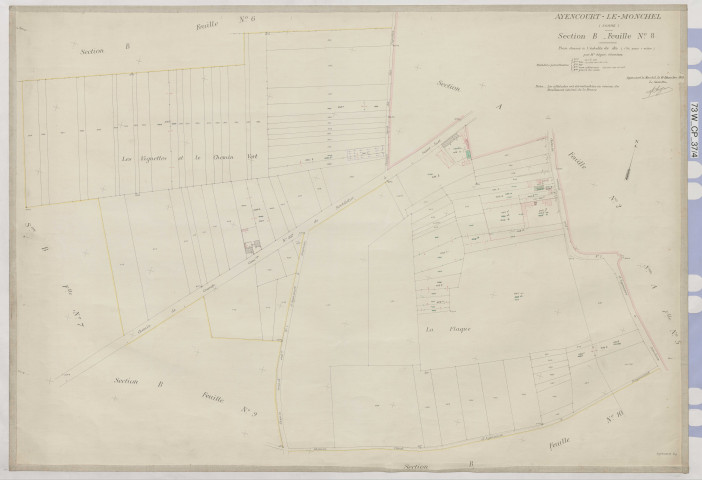 Plan du cadastre rénové - Ayencourt (Ayencourt-le-Monchel) : section B8