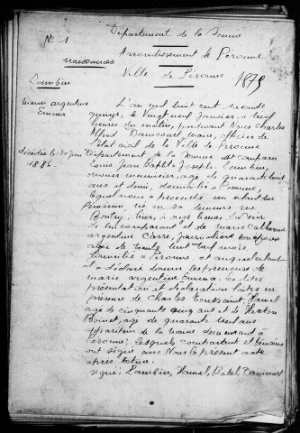 Péronne : naissances, mariages (registres reconstitués)