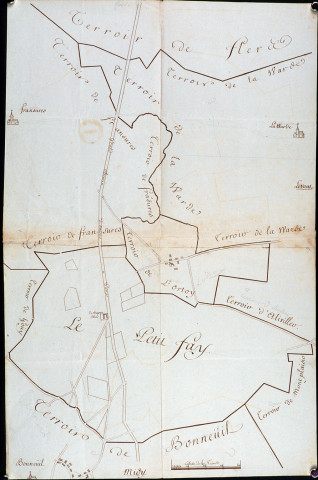 Plan d'une partie de la grande route de Paris à Amiens