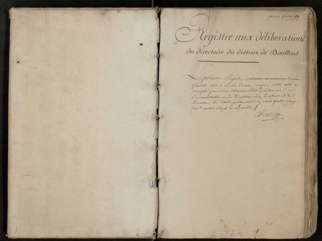 Délibérations du Directoire du district de Doullens : 30 juillet 1790-24 août 1791